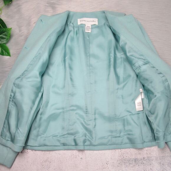 DONCASTER Wool Blend Blazer Light Blue Button Front Jacket Women’s Size 6 - Picture 8 of 12
